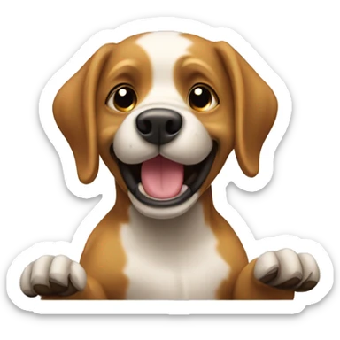 Perro bailando con pelo resta  sticker