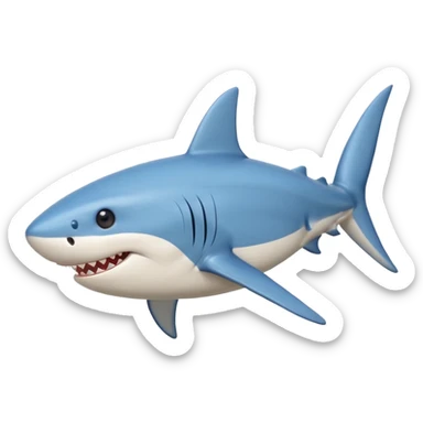 blue shark emoji playing with a rugby ball sticker