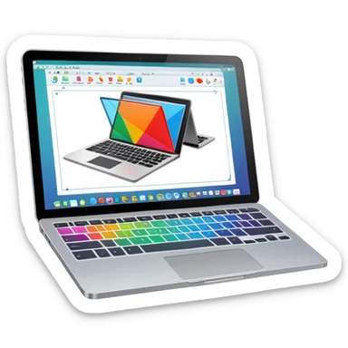 create an emoji of a laptop that has autocad architectural drawings on the screen sticker