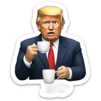 Trump drinking some tea sticker