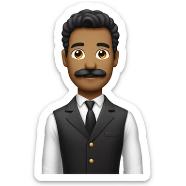 Un hombre con bigote cuadrado, ropa millitar y un peinado elegante sticker