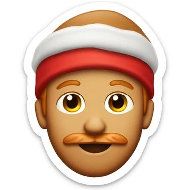 Ginger bread full manwith a red  christmas hat sticker