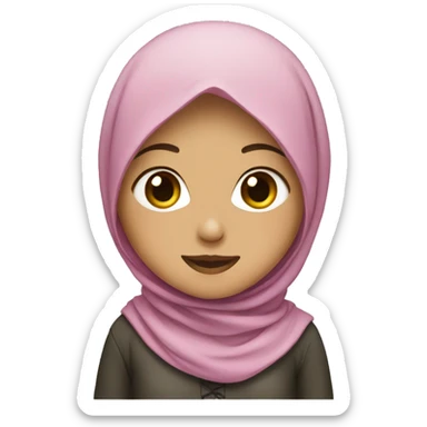 girl with hijab and flower sticker