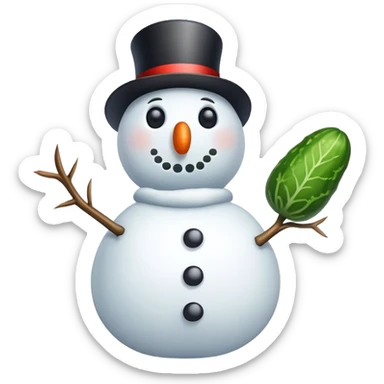 schneemann mit gurke als nase sticker