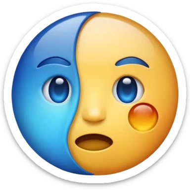 Give me a punching emoji with a blue gradient and transparency. sticker