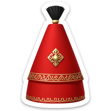 classic red fez hat with black tassel sticker