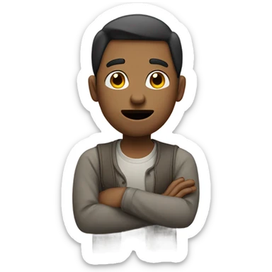 Person shrugging shoulders sticker