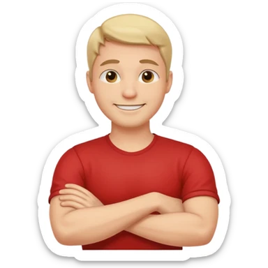 arms crossed holding neck laughing guy sticker