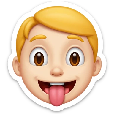 Goofy face with tongue out  sticker