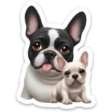 French bulldog with a grandma sticker