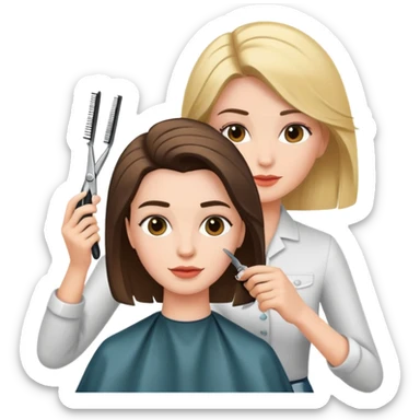 Woman at hair salon  sticker
