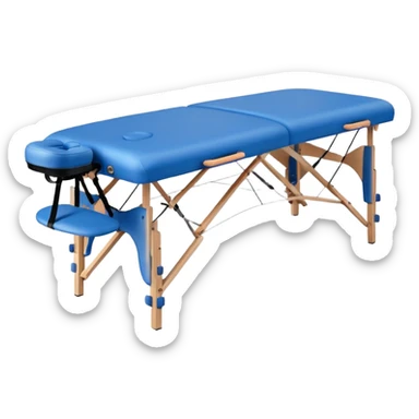massage table blue sticker