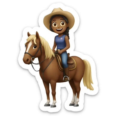 Girl smiling on horseback sticker