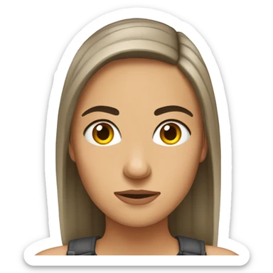 Cara haciendo pucheros con la cejas arrugadas  sticker