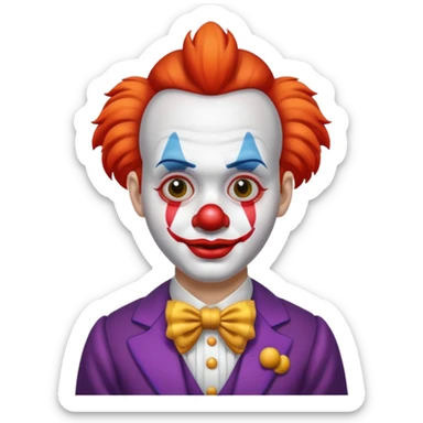clown with proper formal haircut sticker