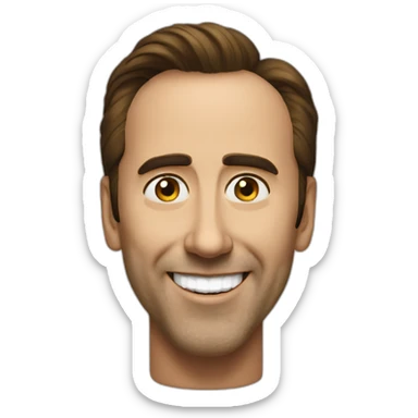 Nicolas Cage smiling fanatically sticker