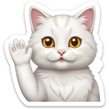 Cat waving goodbye sticker