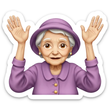 Old lady hands up raise the roof sticker