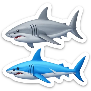 Tiburón con 3 patas y tenis Nike azules sticker