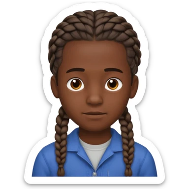 Un chico moreno con trenzas de hombre sticker