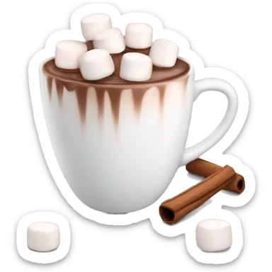 A cup of hot chocolate with marshmallows  sticker