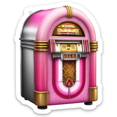 Pink ombré jukebox with glitter  sticker
