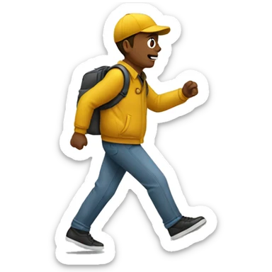 pedestrian in action sticker