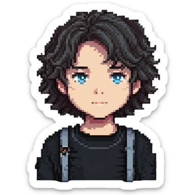 boy with slightly wavy hair sticker