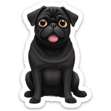 Black pug on the Golden Gate Bridge San Francisco sticker