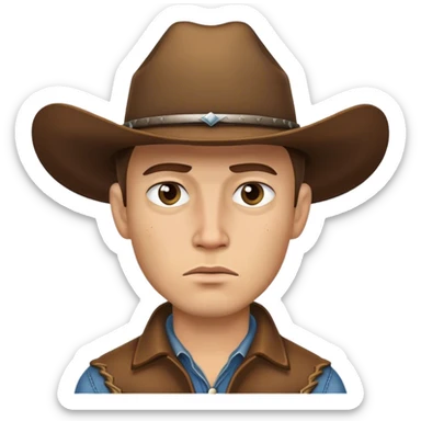 Cowboy with Blank expression with scar under eye sticker