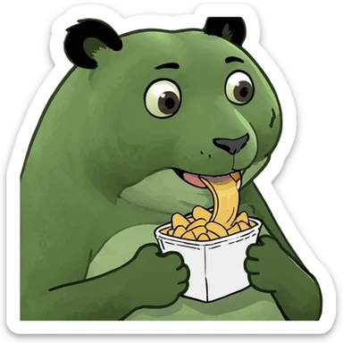 Ice cream ice cream eating panda ￼ sticker