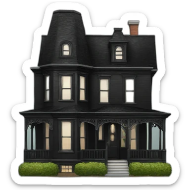 Black victorian house sticker