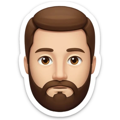 man with long straight hair and beard no mustache sticker