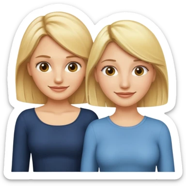 i want an emoji with 2 longue hair blonde girls like the movie "the holiday" They are not touching each other. One is Cameron Diaz, the tother Kate Winslet. They are same height. sticker