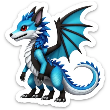 Cool gothic cute badass Scaley cyber-Vernid-Protogen-Primagen-Dutch-Angel-Dragon-Sergal-Trico-Fursuit-furry-fursona sticker