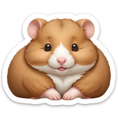 Meme-Worthy Cute Sleeping Brown Hamster Portrait Emoji, Head resting peacefully with a contented smile, showcasing a delightfully compact build and a luxuriously soft rich brown fur, eyes shut in a serene nap, Simplified yet hilariously adorable features, highly detailed, glowing with a soft, drowsy light, high shine, relaxed and utterly lovable, stylized with an air of playful laziness, bright and heartwarming, soft glowing outline, capturing the essence of a comically sleepy hamster, so meme-worthy it feels like it could instantly become the next viral sensation of adorable slumber! sticker
