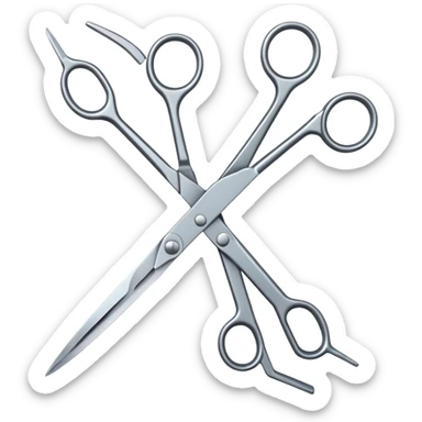 open hairdressing scissors sticker