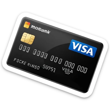 create a black bank card, which called Monobank, visa minalism 3d style sticker