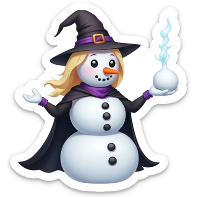 Un sorcière qui empoisonné un bonhomme de neige  sticker