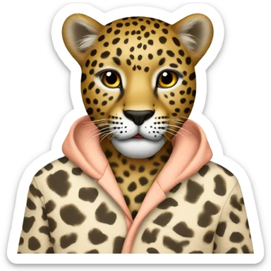Leopard whit pyjama sticker