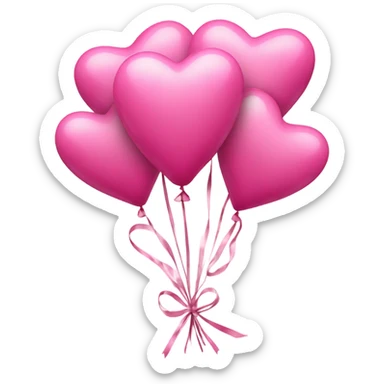 pink heart balloon bouquet  sticker