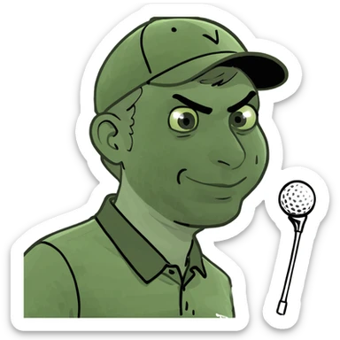 A golfer hitting a slice back view sticker