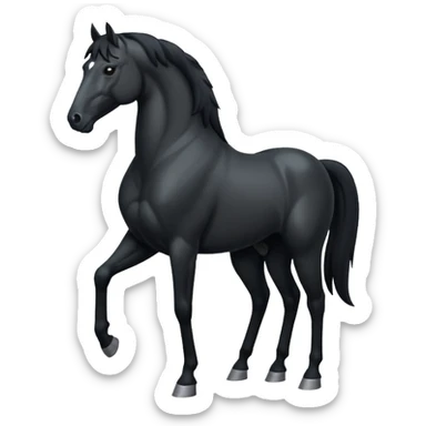 Pony black horse standing sticker