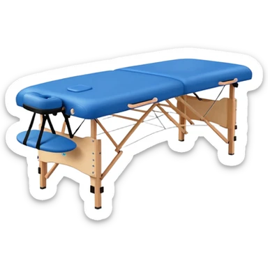 massage table blue sticker