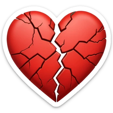 broken heart with a crack in the middle sticker