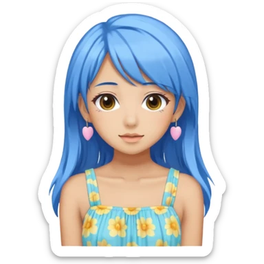 Blue Pastel Gyaru Summer Girl sticker