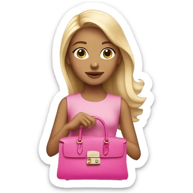 Blonde girl with pink birkin bag  sticker