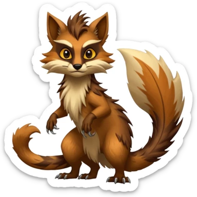 Cool badass furry fantasy-Vernid-creature by LiLaiRa with a long tufted tail (full body) sticker