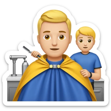  😆 😂 emoji getting a haircut sticker