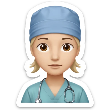 not smiling doctor with scrub cap sticker